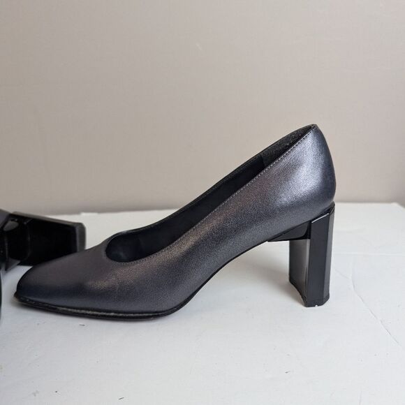 Stuart Weitzman for Browns Metallic Grey Pumps – Geometric Heel – Size 5 - Picture 7 of 11